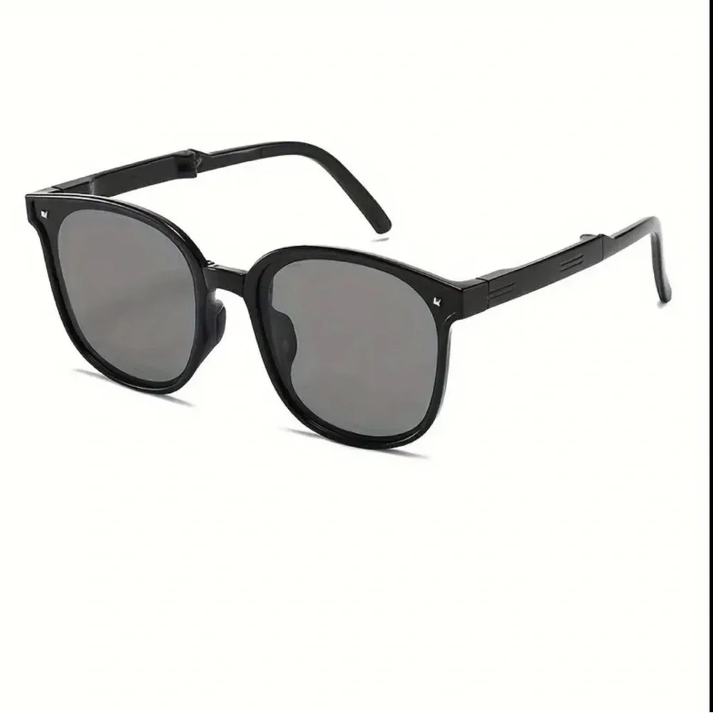 Foldable Square Frame Sunglasses, High-Quality Polarized Lenses, With Case - Picture 4 of 7
